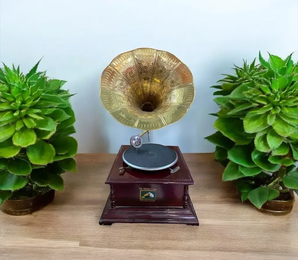 Gramophone ( metal, wooden )